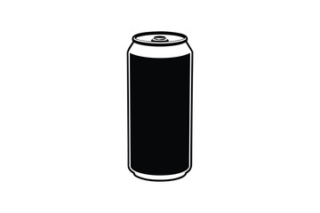 Tall Aluminum Can Drink Container Black Silhouette