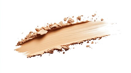 face powder smear clipart, cosmetic element, gradient blend of beige to tan, soft realistic style, isolated on white background