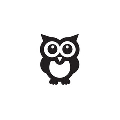  A cute, simple black and white owl icon.