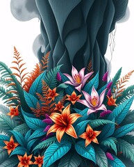 Abstract floral background with flowers