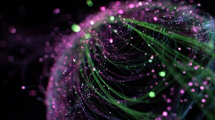 Abstract Energy Web: A dynamic composition of vibrant lines and particles. the interplay of color and form. It visually suggests energy flow, data streams.