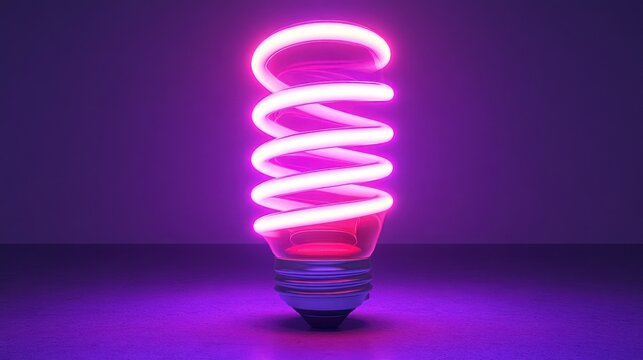 Glowing pink spiral bulb - Powered by Adobe
