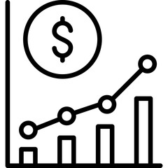 Income Increase line icon