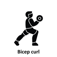 Bicep curls, Vector Icon which can easily modify or edit