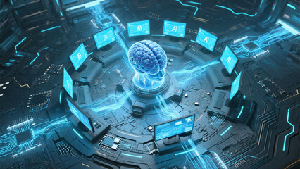 A futuristic and high-tech visual scene