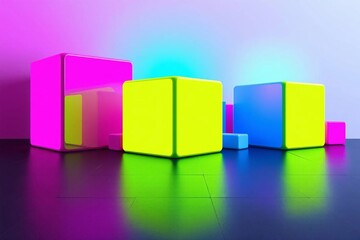 Neon Geometric Blocks 