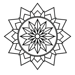 Intricate geometric floral mandala design symmetrical circular