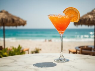 Tropical Orange Drink by the Red Sea in Sharm