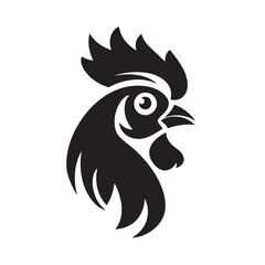 Fototapeta premium Black tribal vector design of a rooster head silhouette, perfect for a tattoo, logo, or wild animal mascot illustration