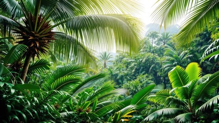 Tropical Coconut Palm in Natural Setting