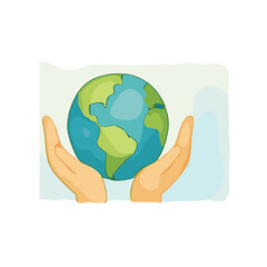 Fototapeta premium Hand and Earth vector