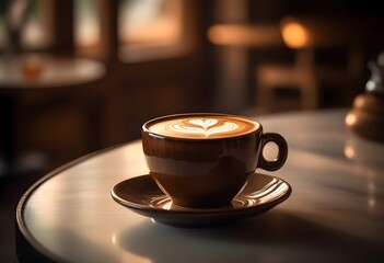 High-resolution photo with ceramic cup of coffee with saucer. Cappuccino. Americano. Flat white. Coffee latte. For editorial or commercial use. Coffee cup background. Cafe advertising. Espresso