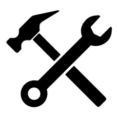 Wrench And Hummer symbol isolated on transparent background