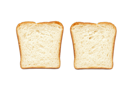 Two slices of white bread, side by side