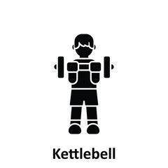 Kettlebell exercise Vector Icon which can easily modify or edit