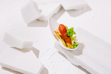 Creative small dish with a unique culinary presentation