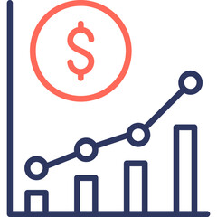 Income Increase line color icon