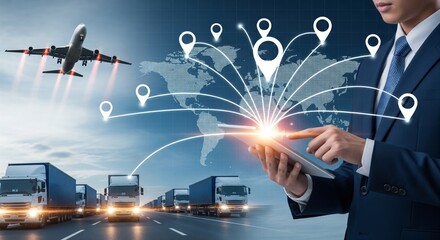Smart Logistics and Global Supply Chain Network with Delivery Trucks and Tracking