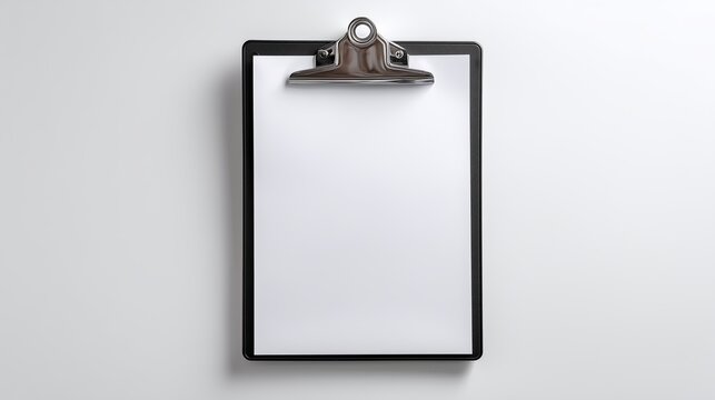 Blank clipboard ready for notes or important reminders on a clean surface