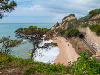 Playa de Calella, Barcelona, Catalunya, España.