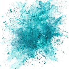 Abstract teal watercolor splatter