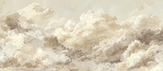 Obraz premium Pale beige and cream cloudscape