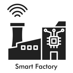 Smart Factory Icon - Glyph Style