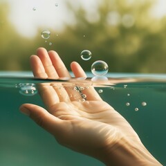 Pure Water Touch: Ideal for Health & Wellness, Spa Promotions, Summer Campaigns, Eco-Friendly Messaging, and Refreshing Visuals
