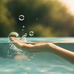 Pure Water Touch: Ideal for Health & Wellness, Spa Promotions, Summer Campaigns, Eco-Friendly Messaging, and Refreshing Visuals