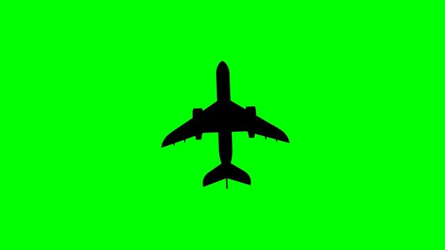 Animated Airplane mode icon, flight mode animation on green screen. 