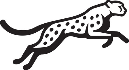 Fototapeta premium Vector illustration of a wild feline leopard silhouette running