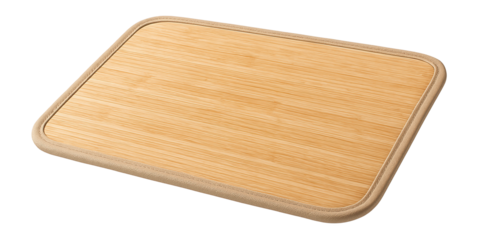 A bamboo fiber pet mat with anti-slip backing for a tiled kitchen floor.