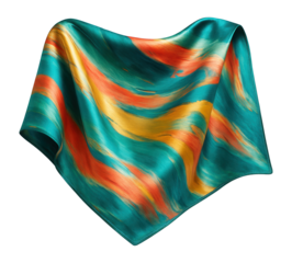 A hand-painted silk scarf, perfect for framing and hanging as art in a home office.