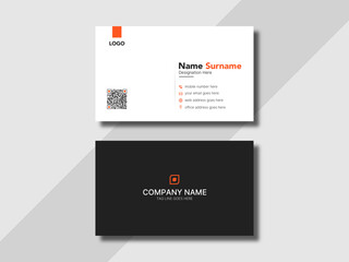 Business card design template, modern clean minimalist professional business card, visiting card template