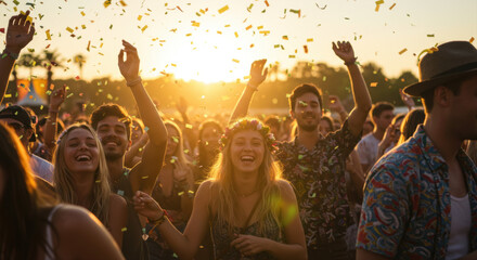 People celebrating outdoors