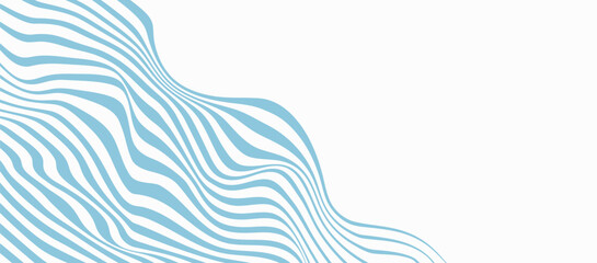 Blue and beige diagonal wavy lines seamless pattern. Simple vector abstract liquid stripes background. Funky groovy texture with diagonal waves, fluid shapes, flow