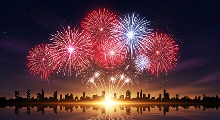 August Inferno — Fireworks Blooming in the Night Sky of Celebration
