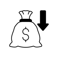 Money Loss Financial Downfall Fill Icon