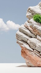 Sharp Angled Rock Strata Against a Clear Sky