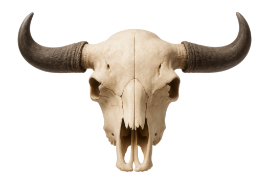 Bison skull with broad forehead and distinct horn cores
