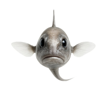 Rattail fish with elongated, tapering body and large, bulbous head