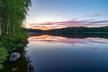 sunrise over the lake