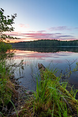 sunset over the lake