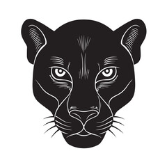 Panther head logo black