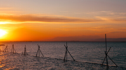 Scenic Sunset Over Lake Horizon Landscape