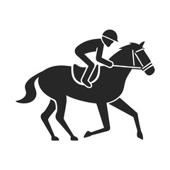 Horse Rider icon silhouette vector illustration