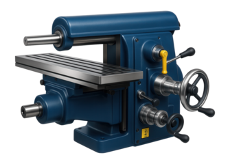 Horizontal milling machine with a precision-ground table and a mechanical feed for consistent performance in a small-scale industrial setting