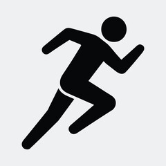 Silhouette runner sprinting isolated on white background vector illustration