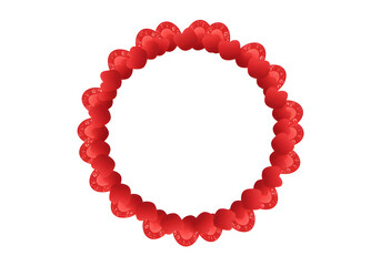 Obraz premium Red Heart Circle Frame Perfect for Valentines Day or Romantic Designs