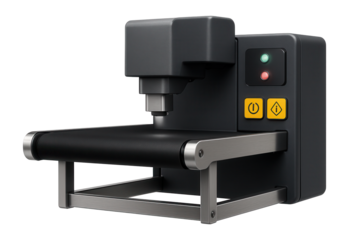 Automated polymer floor coating system with conveyor integration for continuous production line processes.